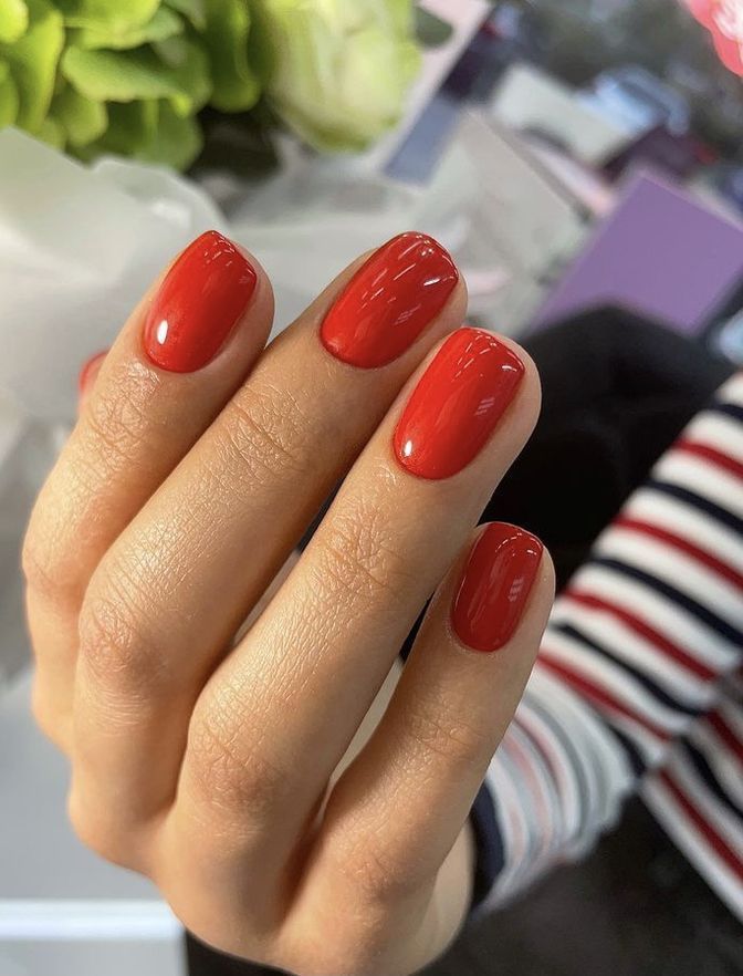 French red nails ideas manicure