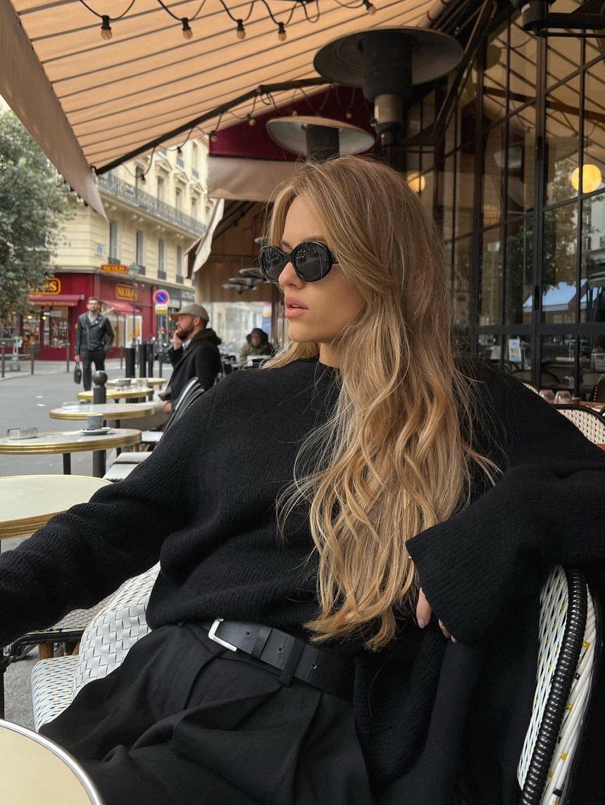 French long haircuts blonde hair side bangs polinailieva