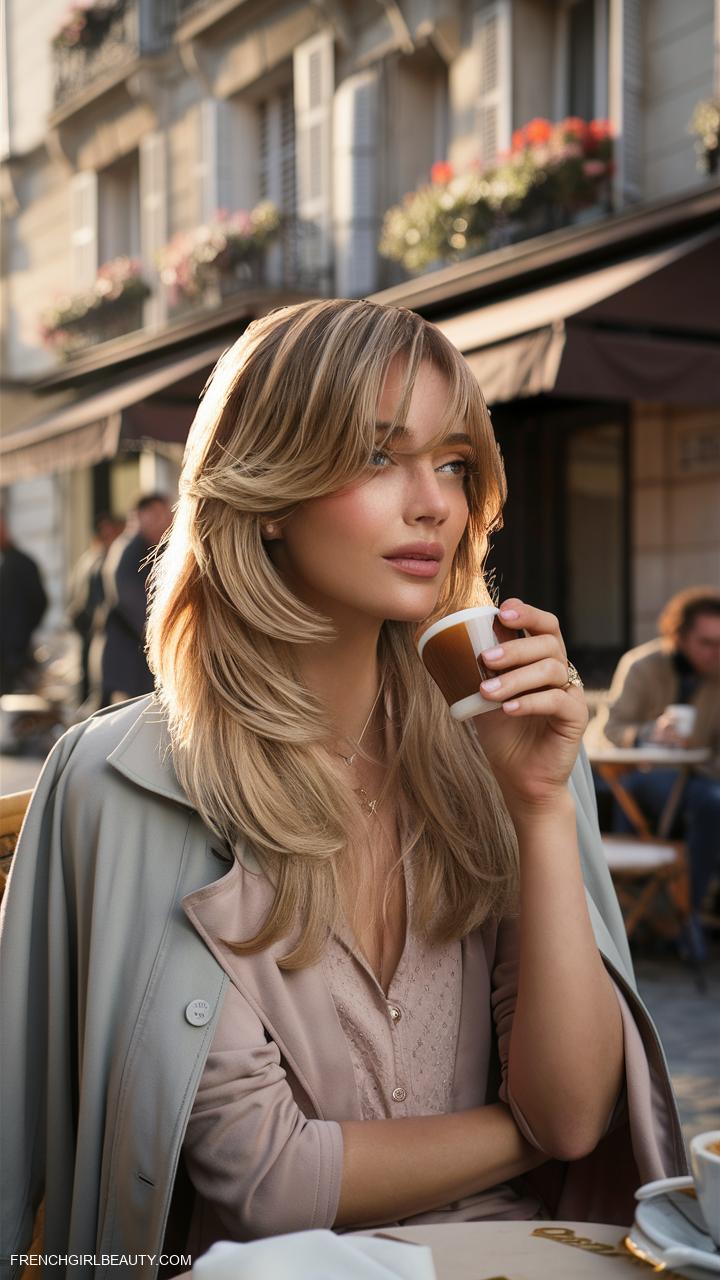 long layered haircuts Wavy layers with face framing pieces