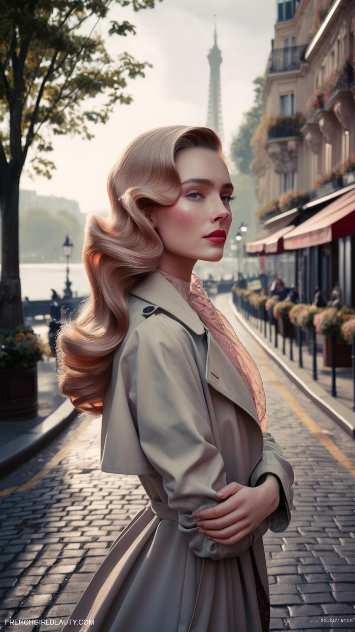 wavy hairstyles Sleek waves with a deep side part